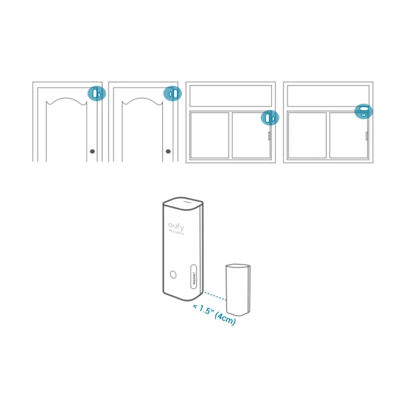 Capteur de Porte/Fenêtre pour alarme EUFY