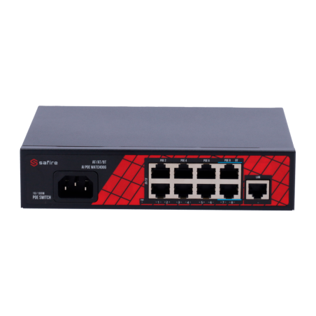 Switch PoE 8 ports PoE + 1 Uplink RJ45 Jusqu'à 120W