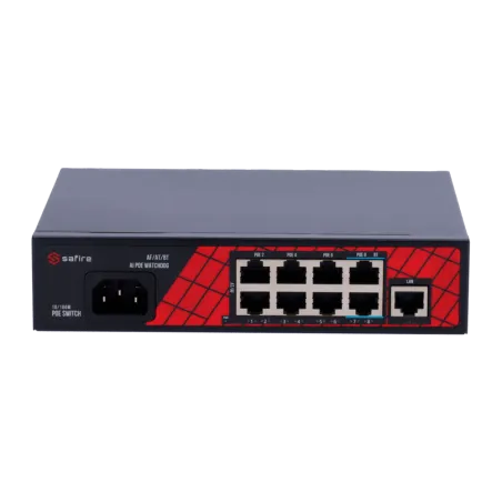 Switch PoE 8 ports PoE + 1 Uplink RJ45 Jusqu'à 120W
