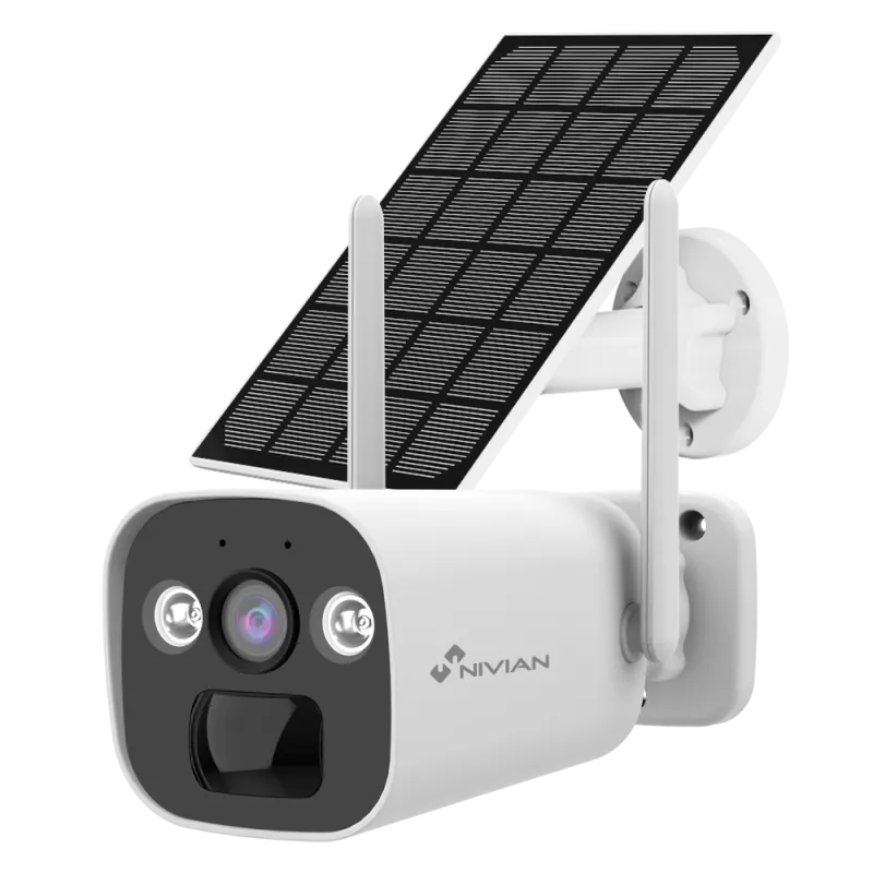 Caméra extérieure 4G, avec batterie et panneau solaire - Nivian