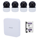 Kit de Vidéosurveillance Wi-Fi - NVR Ajax + 4 Caméras Intérieures 3MP + Disque Dur