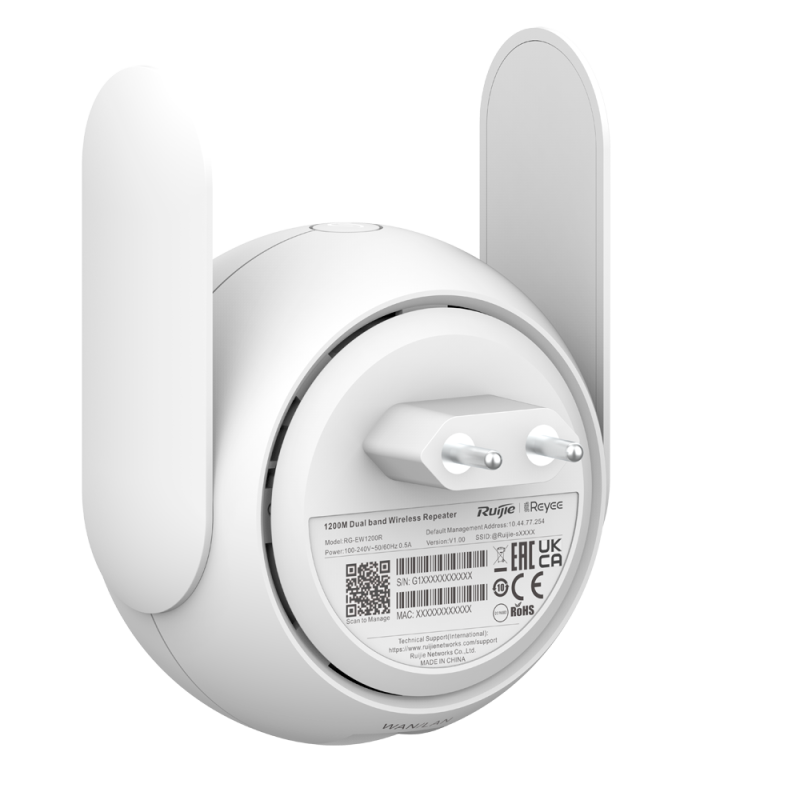 Répéteur WIFI Wi-Fi 5 2x2 et bi-bande 2.4 et 5GHz - Reyee
