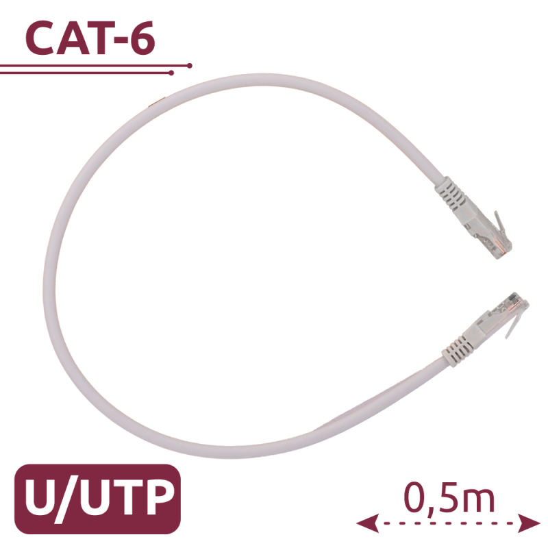Câble UTP Ethernet Connecteurs RJ45 Catégorie 6 0,5 m