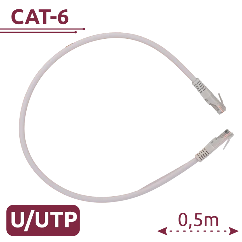Câble UTP Ethernet Connecteurs RJ45 Catégorie 6 0,5 m