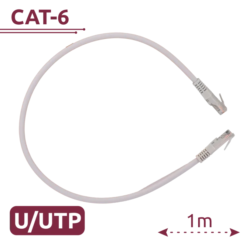 Câble UTP Ethernet Connecteurs RJ45 Catégorie 6 1 m