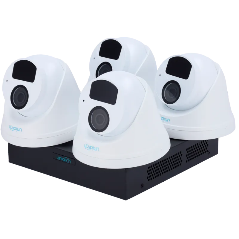 Kit de Vidéosurveillance Uniarch - 4 Cam Turret + NVR