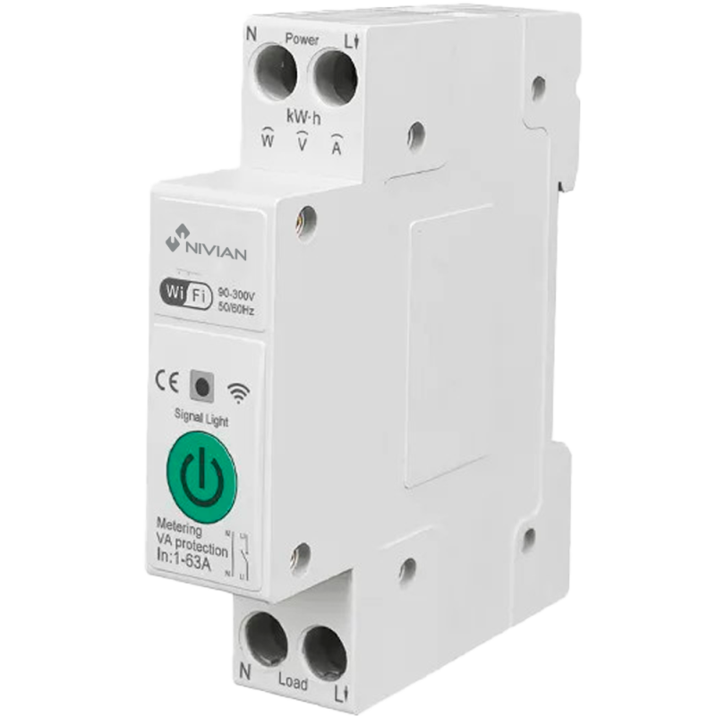 Interrupteur Rail DIN avec mesure de consommation - Nivian
