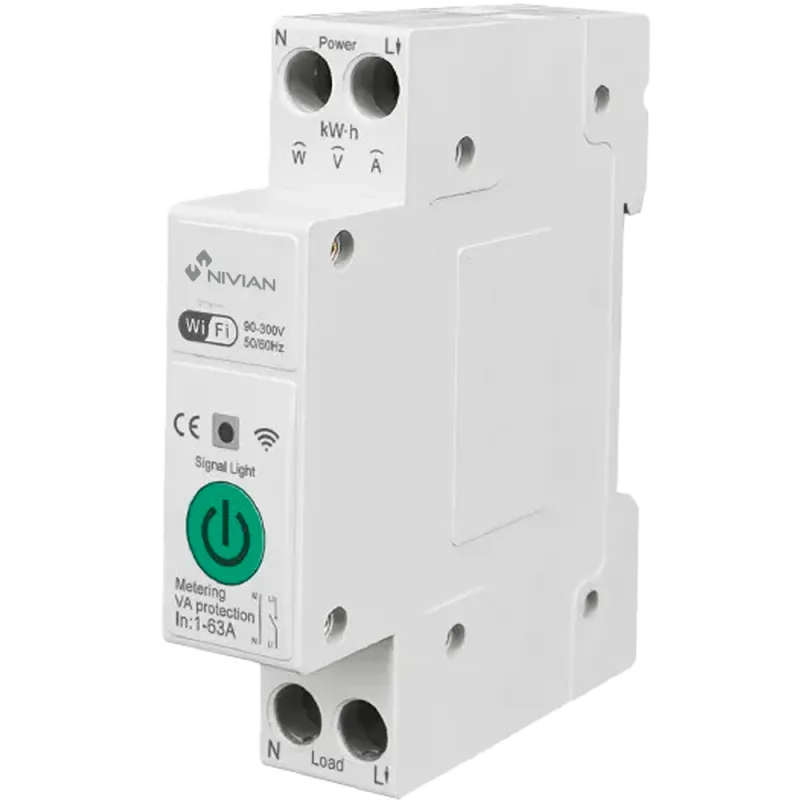 Interrupteur Rail DIN avec mesure de consommation - Nivian