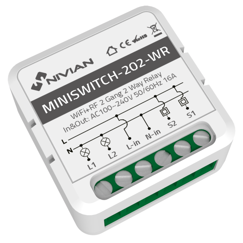 Relais intelligent de 2 Lignes WIFI - Nivian