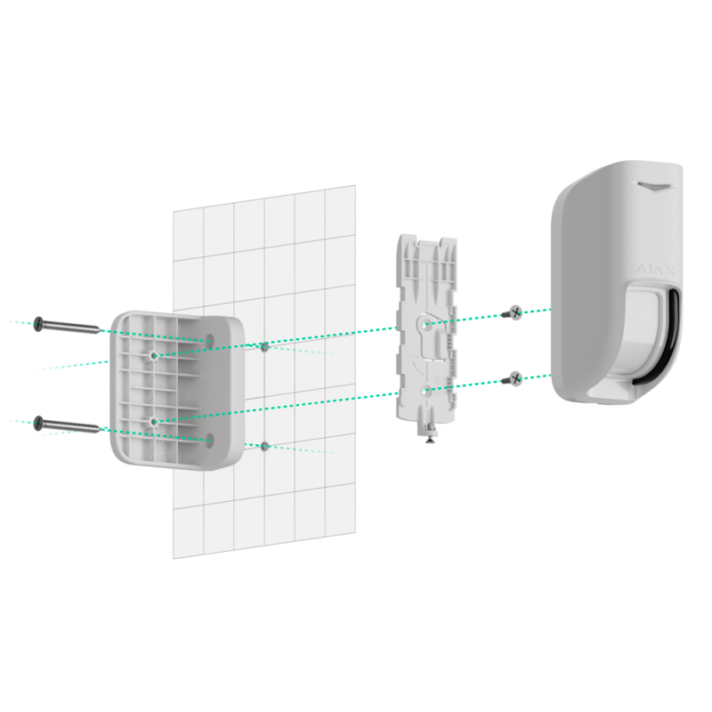Détecteur extérieur AJAX type rideau avec double PIR et micro-ondes