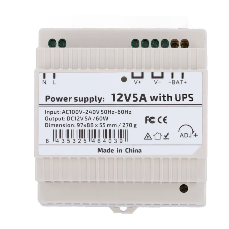Alimentation électrique avec fonction UPS DC 12 V 5 A / 60 W