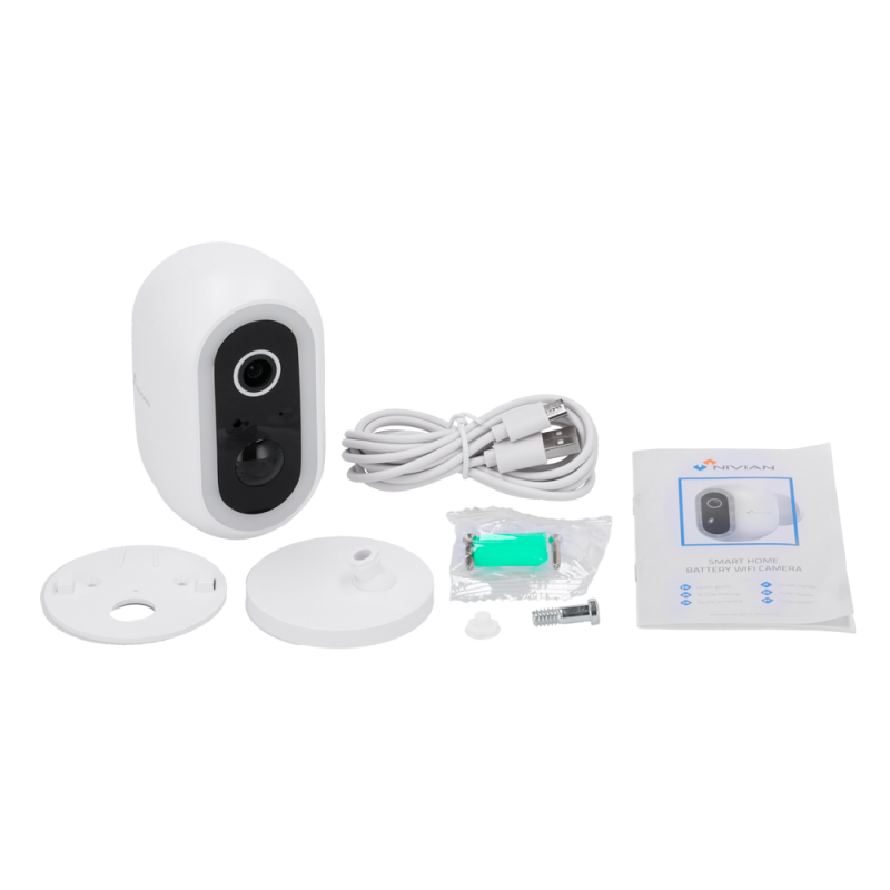 Caméra intelligente Nivian 3MP 2K - Wifi sur Batterie