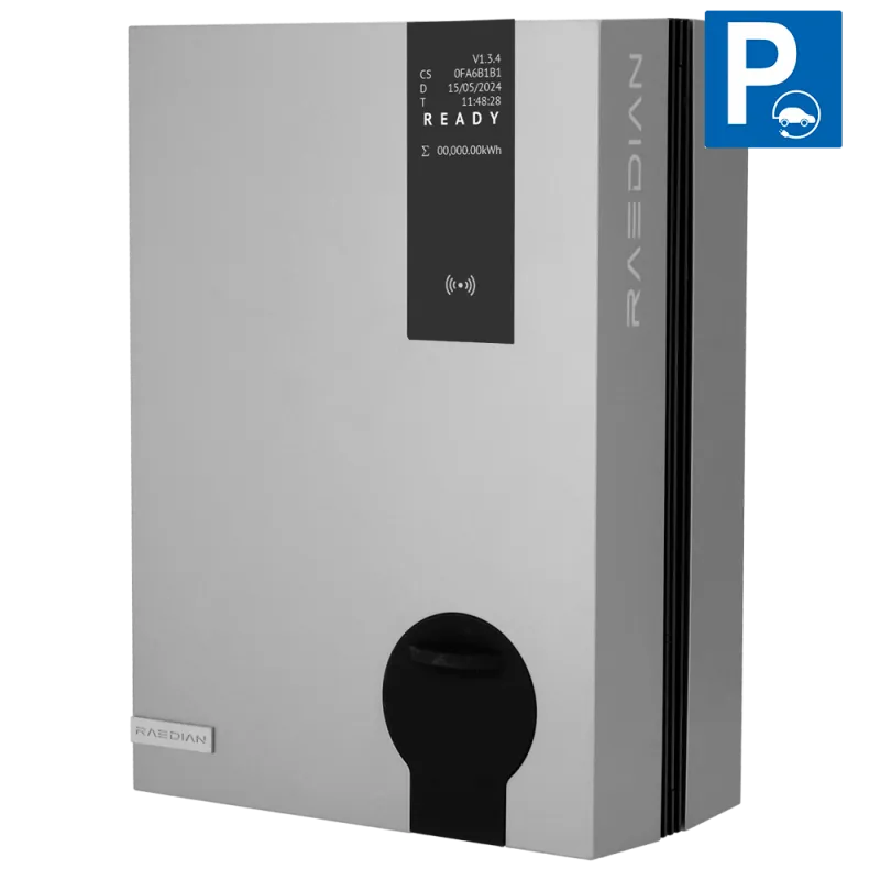 Borne de recharge Raedian NEX 22 kW triphasée sans câble - compteur MID