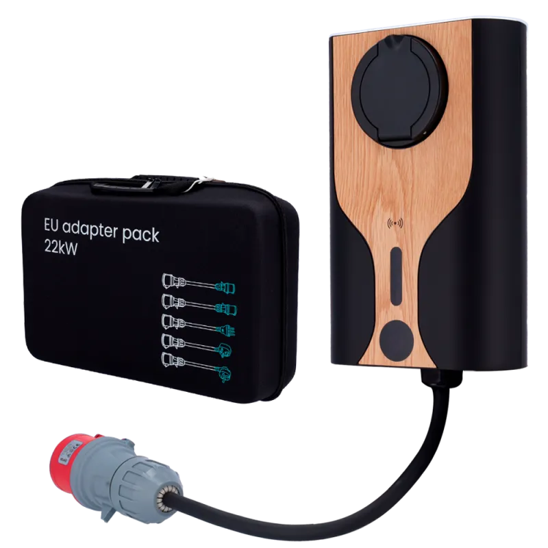 Kit chargeur portable Raedian NORA 22 kW avec adaptateurs de prises européennes