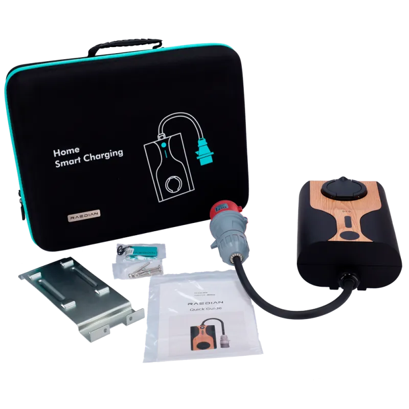 Kit chargeur portable Raedian NORA 22 kW avec adaptateurs de prises européennes