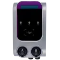 Borne de recharge double Raedian GEMINI 2 x 22 kW - RFID et compteur MID - avec poteau et protections
