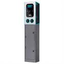 Borne de recharge double Raedian GEMINI 2 x 22 kW - paiement sans contact Nayax - avec poteau et protections