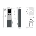 Borne de recharge double Raedian GEMINI 2 x 22 kW - paiement sans contact Nayax - avec poteau et protections