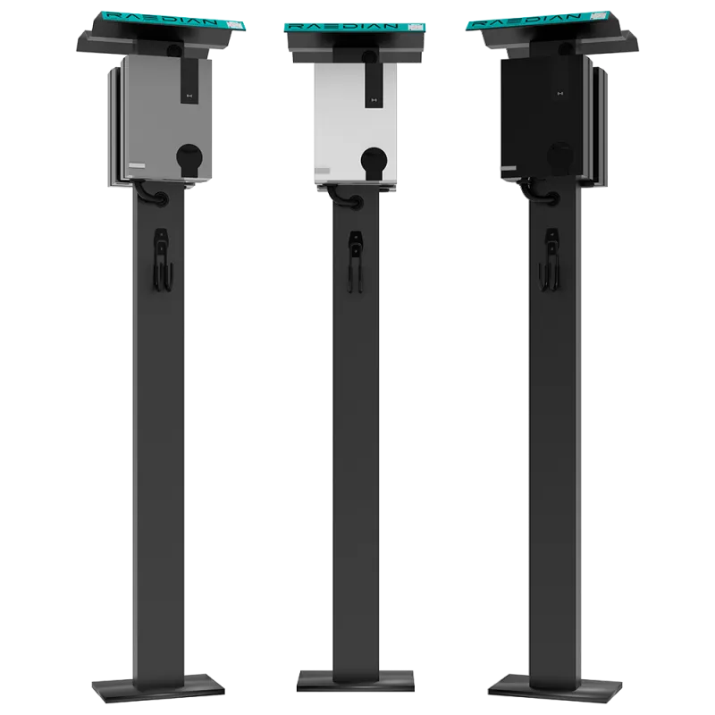 Socle double avec toit pour bornes Raedian NEO, NEX et NORA