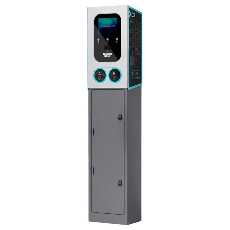 Poteau avec protections électriques pour borne Raedian GEMINI