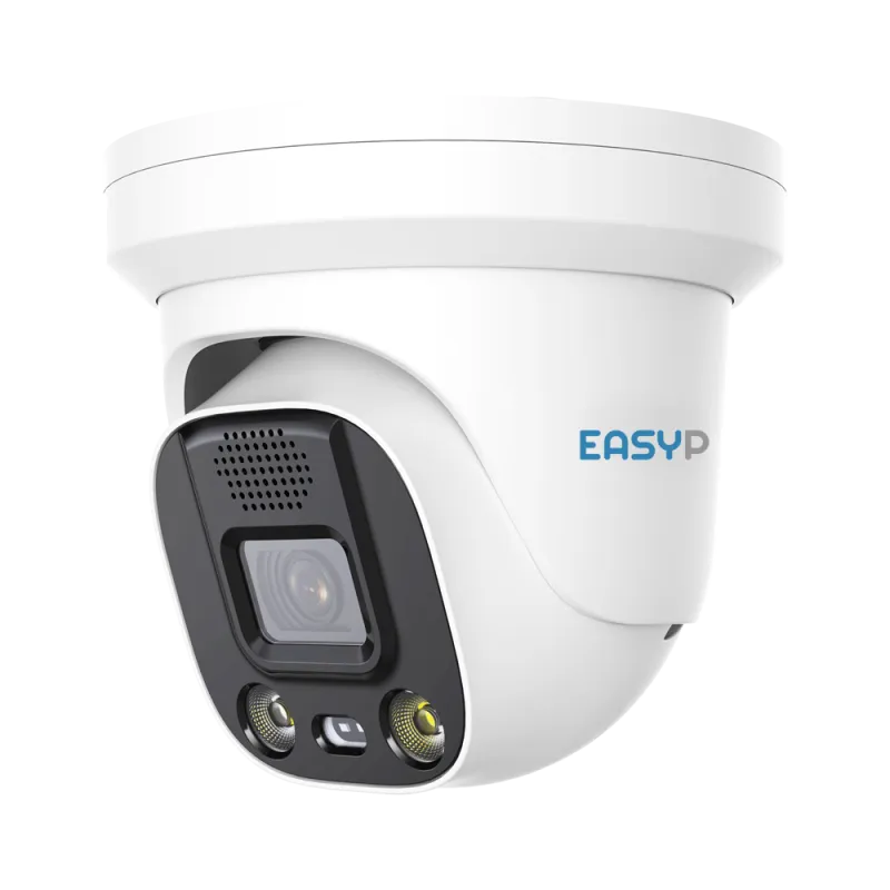 Caméra IP Turret Easy-P 8 MP - objectif fixe 2,8 mm - double éclairage - PoE - dissuasion active - EP-IPT221A-8-SL