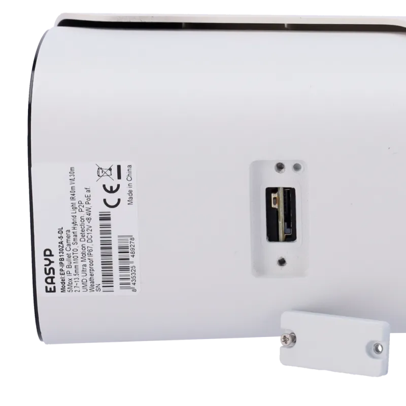 Caméra IP Bullet Easy-P 5 MP - objectif motorisé 2,7-13,5 mm - double éclairage - PoE avec IA - EP-IPB130ZA-5-DL