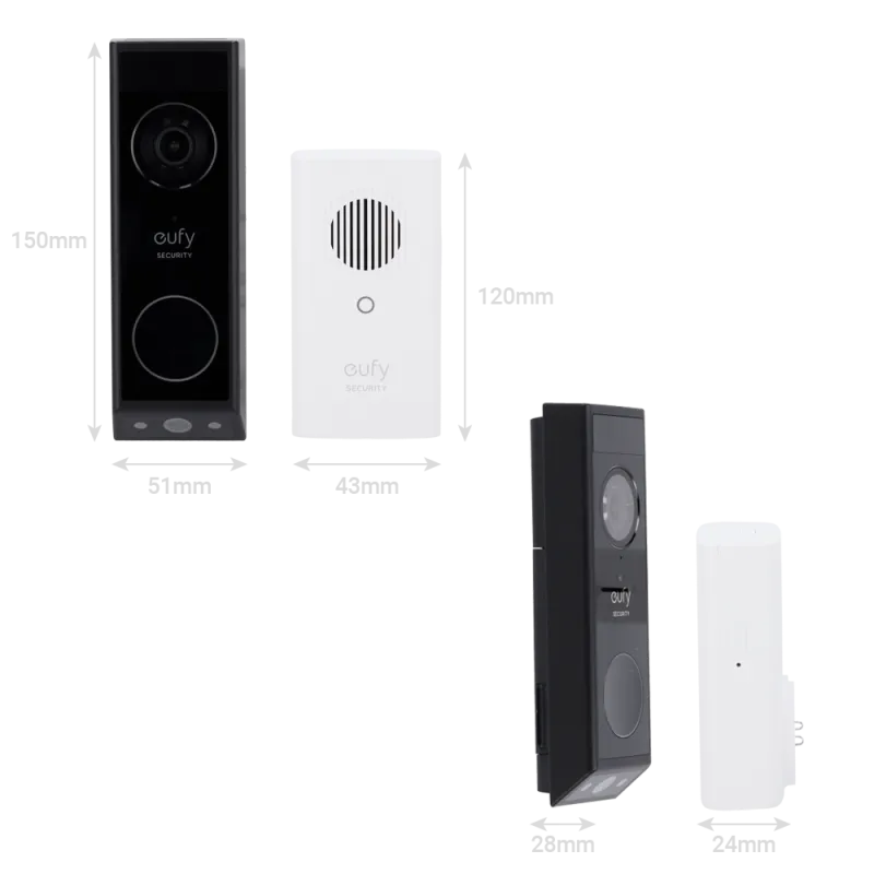 Sonnette vidéo Eufy E340 double caméra 2K avec carillon