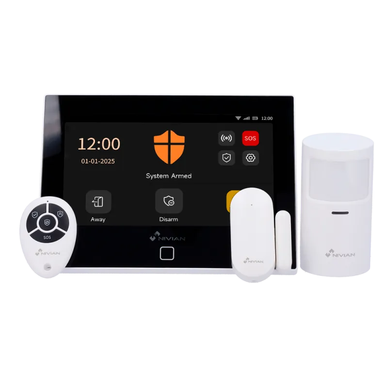 Kit alarme maison sans fil Nivian Wi-Fi + GSM 4G avec écran tactile
