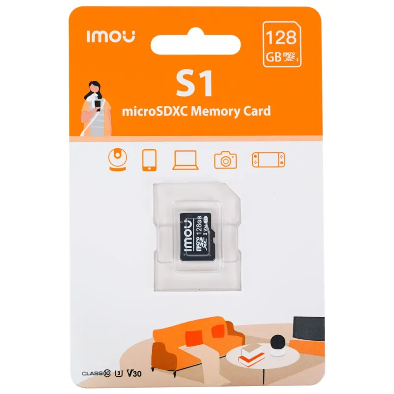 Carte microSD Imou S1 128 Go pour caméras, smartphones et tablettes