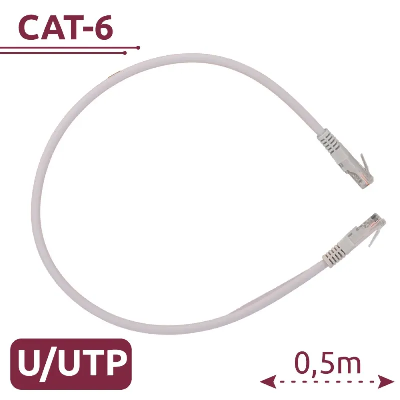 Câble Ethernet UTP Cat6 blanc 0,5 m — RJ45