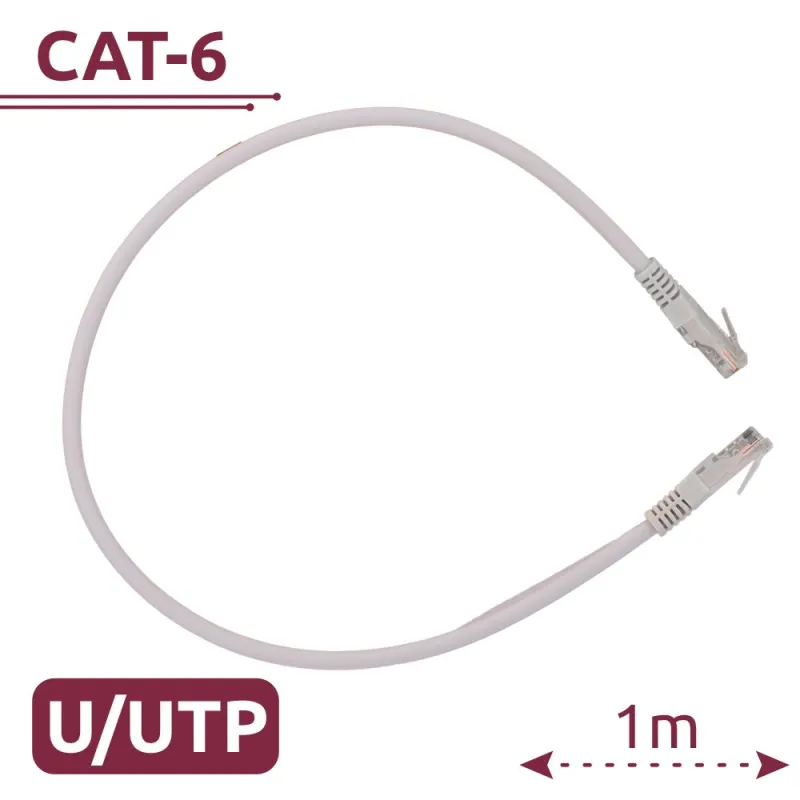 Câble Ethernet UTP Cat6 blanc 1 m — RJ45