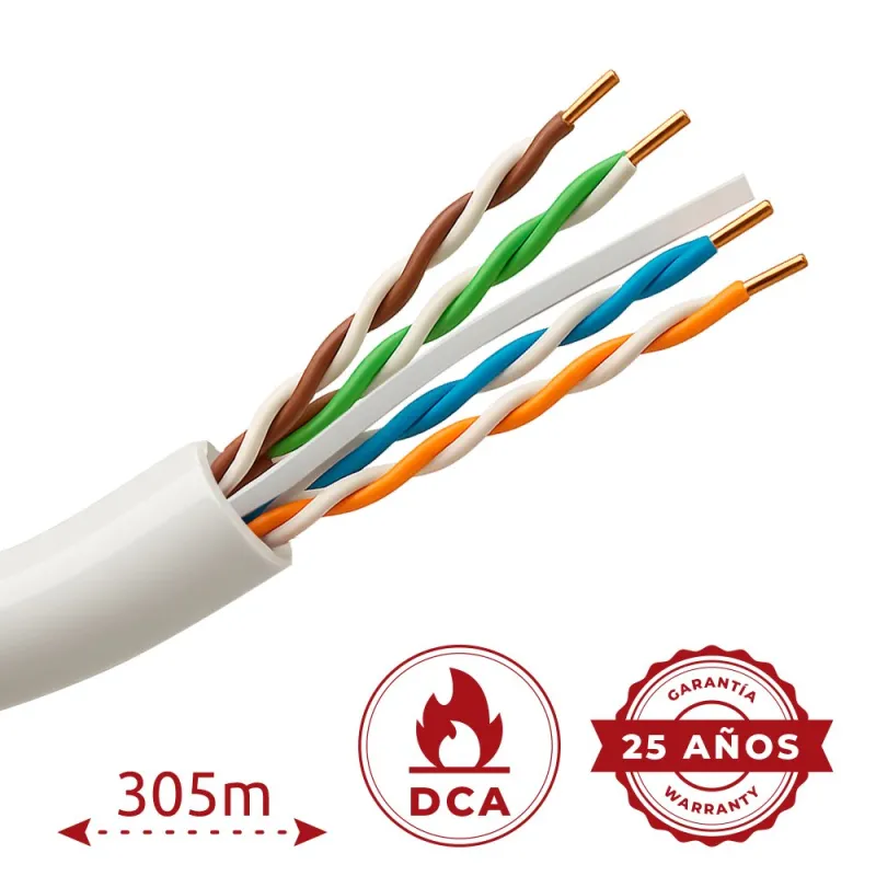 Bobine câble UTP Cat6 cuivre 305 m LSZH sans halogène