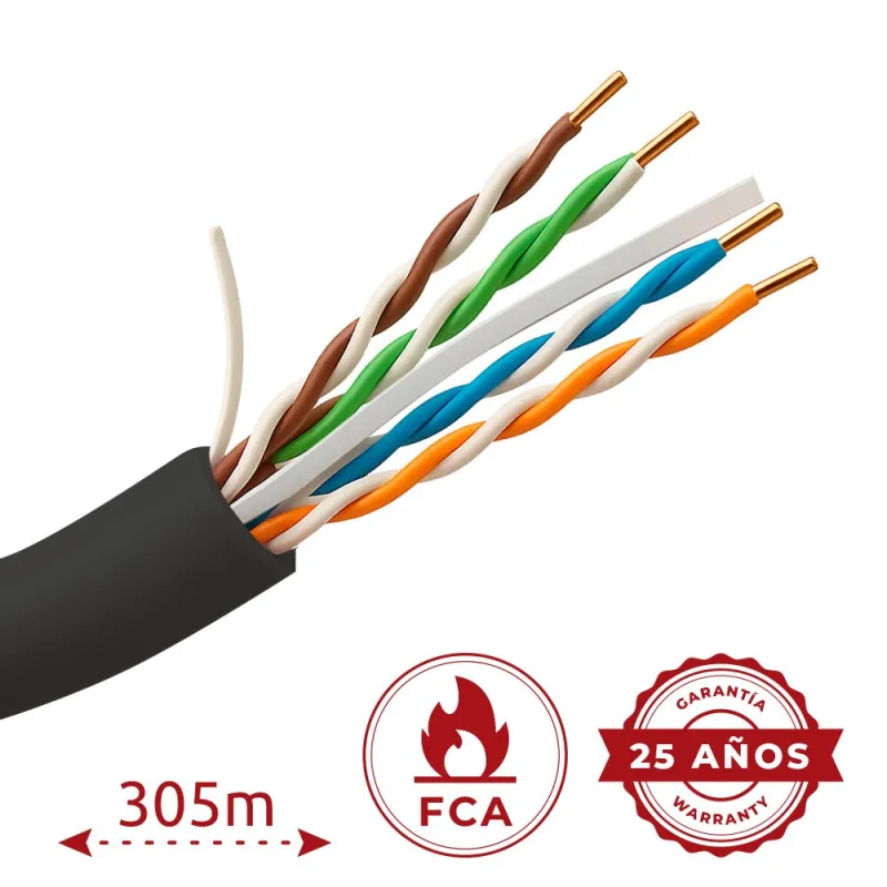 Bobine câble UTP Cat6 cuivre 305 m extérieur Uniview