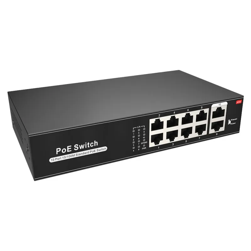 Switch PoE 8 ports + 2 uplinks – 100 W