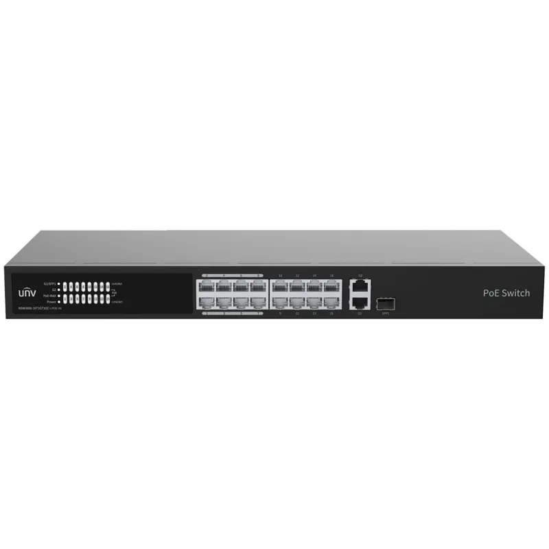 Switch PoE Uniview 16 ports + 2 uplinks – 150 W