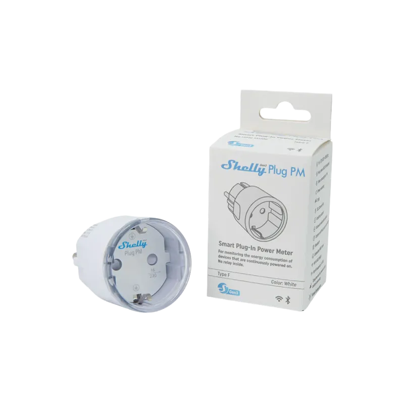 Shelly Plug PM Gen3 – Prise de mesure de consommation Wi-Fi, blanche