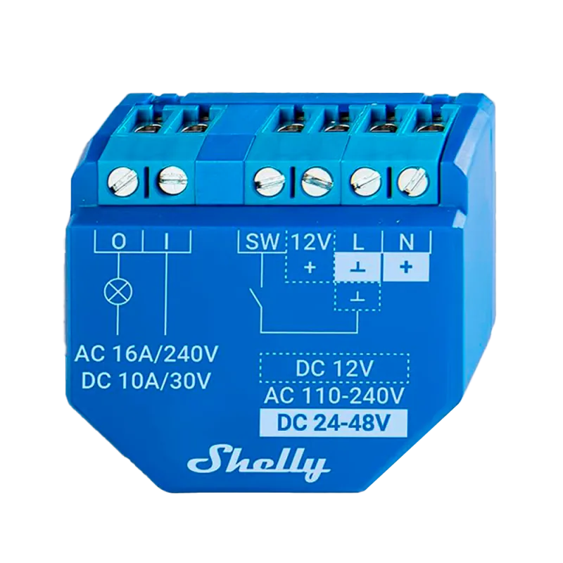 Shelly Plus 1 – Relais connecté Wi-Fi à contact sec