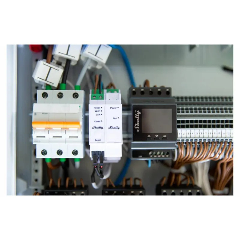 Shelly Pro 3EM-400A – Compteur d’énergie triphasé avec 3 pinces 400 A