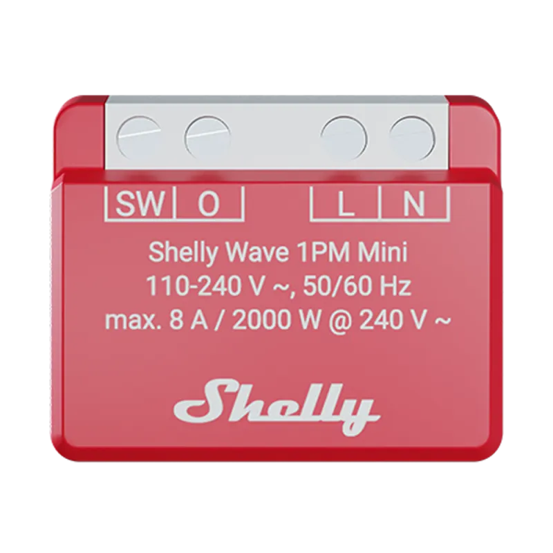 Shelly Wave 1PM Mini LR – Mini relais Z-Wave Long Range avec mesure