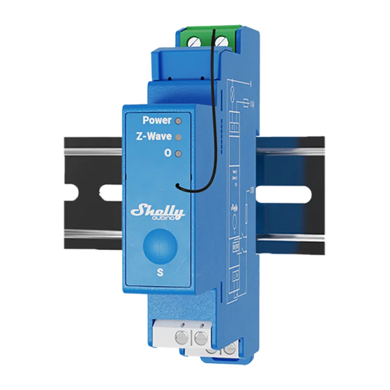Shelly Wave Pro 1 – Relais Z-Wave sur rail DIN à 1 canal