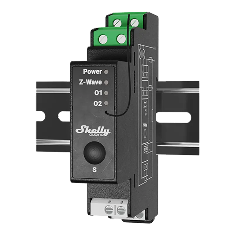 Shelly Wave Pro 2 – Relais Z-Wave sur rail DIN à 2 canaux