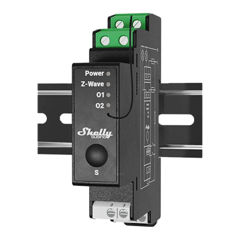 Shelly Wave Pro 2PM – Relais Z-Wave 2 canaux sur rail DIN avec mesure