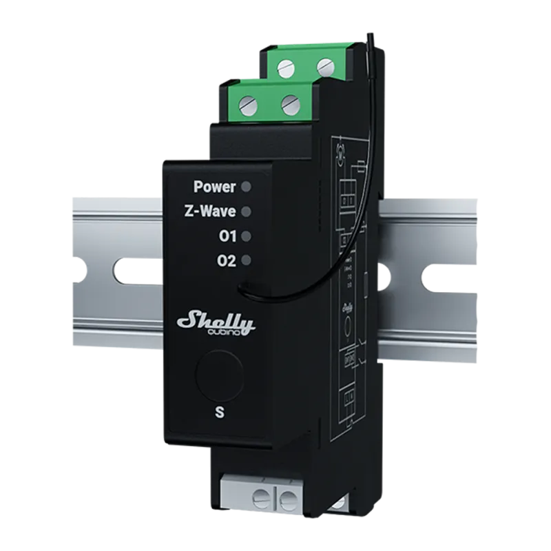 Shelly Wave Pro Shutter – Commande de volet roulant Z-Wave sur rail DIN