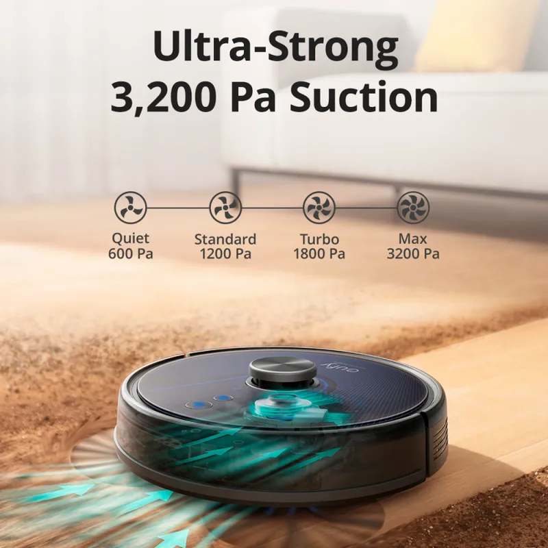 Eufy RoboVac L35 Hybrid – Robot aspirateur laveur 3 200 Pa avec navigation laser