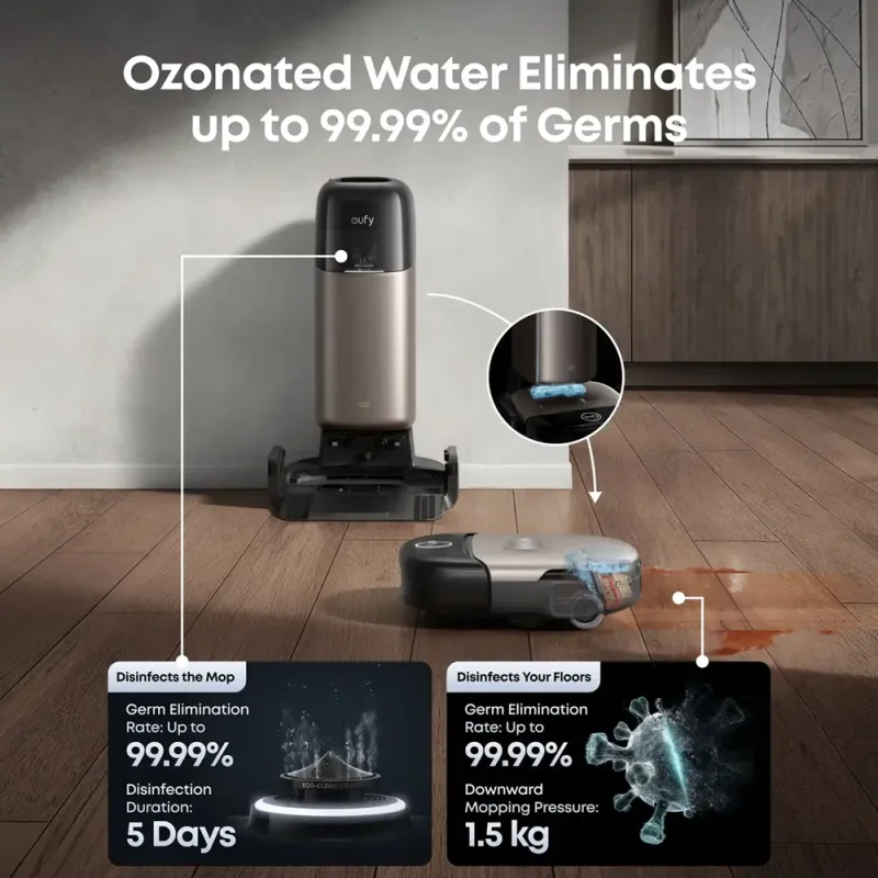 Eufy Omni S2 HydroJet – Robot aspirateur laveur 30 000 Pa et station UniClean