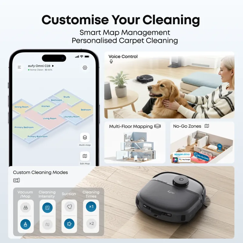 Eufy Omni C28 – Robot aspirateur laveur 15 000 Pa avec station Omni