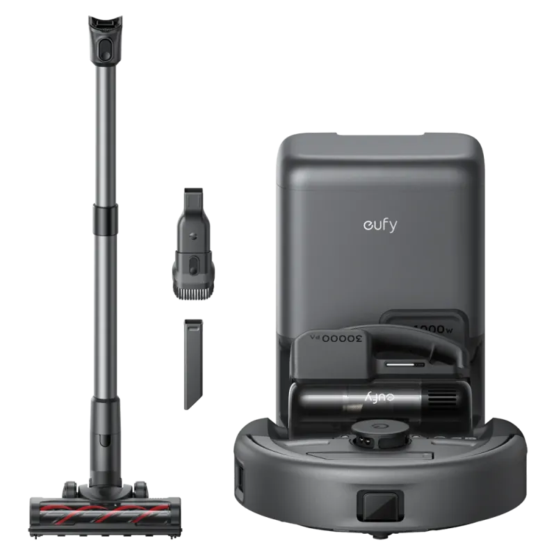 Eufy E20 3-en-1 – Robot, aspirateur balai et à main avec station d’autovidage