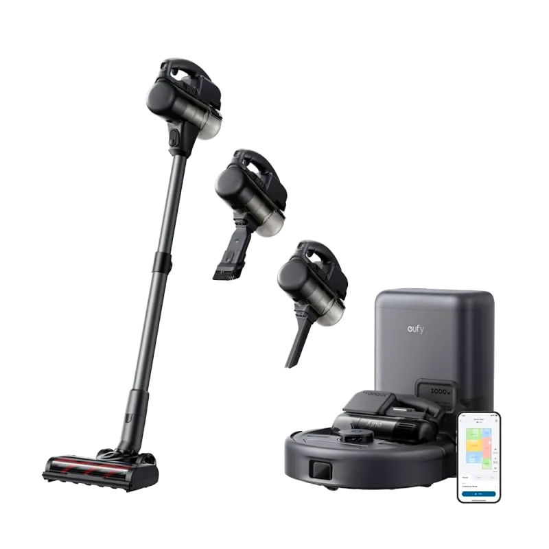 Eufy E20 3-en-1 – Robot, aspirateur balai et à main avec station d’autovidage