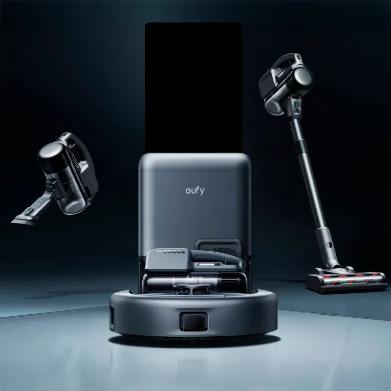 Eufy E20 3-en-1 – Robot, aspirateur balai et à main avec station d’autovidage