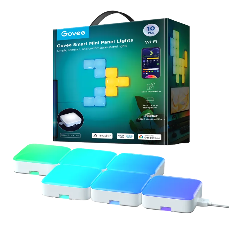 Govee Mini Panel Lights H8069 – Kit de 10 mini panneaux RGBIC